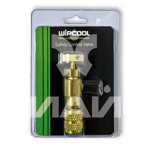 Вентиль сервисный WIPCOOL MCV-2 с нажимом на ниппель M1/4 SAE x F5/16 SAE