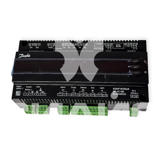 Контроллер испарителя Danfoss AK-CC 550 084B8020 230 В с встроенным MODBUS и 5 реле для ЭРВ AKV